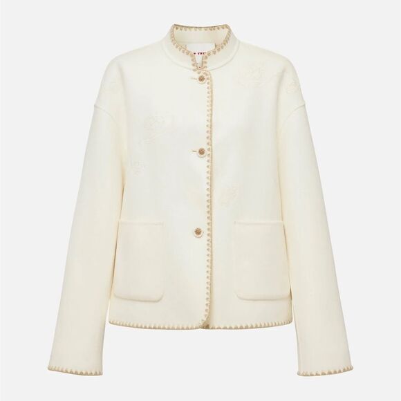 NYC Braided Trim jacket CREAM COLOR SIZE 6 NWT in packaging - Picture 5 of 9